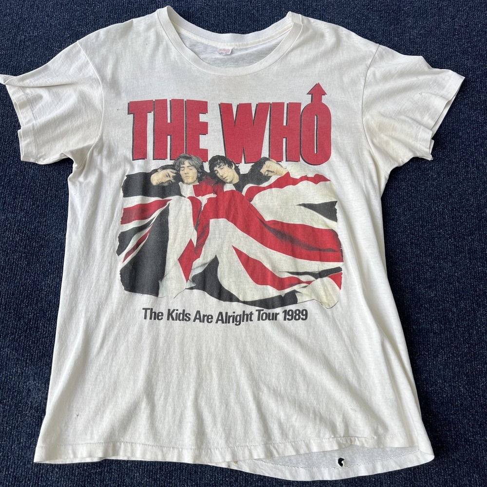 Vintage The Who Shirt Mens XL White Kids Are Alright Tour 1989 Band Tee 80s Rock